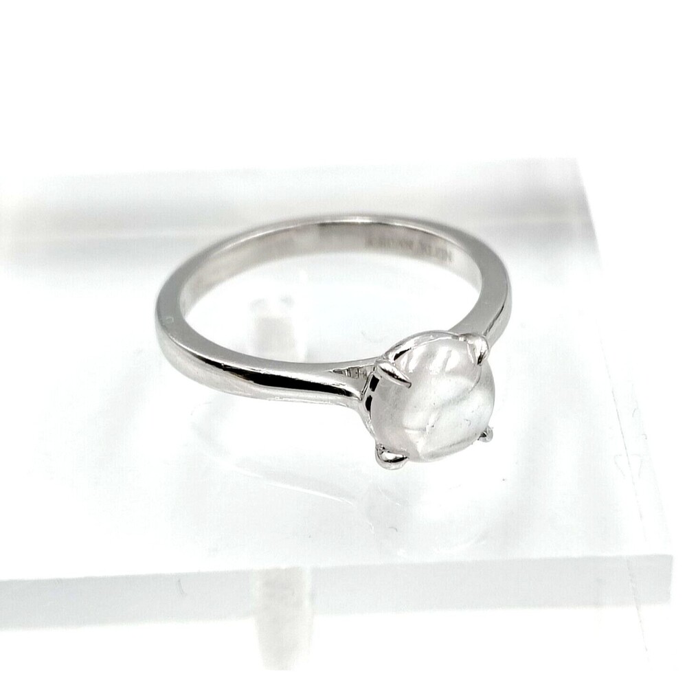 Jordan Klein Sterling Silver 925 Moon Glow CZ Cabochon Solitary Ring Sz 6.25